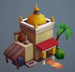 Stylized house Free low-poly  3D model