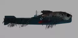 Submarine camouflaged with fish skin - Queen of Depths 3D model