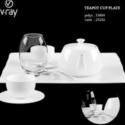 teapot cup plate Free 3D model