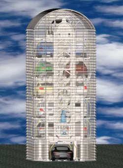 Vertical Rotary Parking System Automated 12 car sedan Free 3D model
