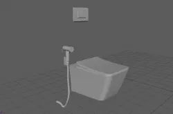 Wall Hanging  water closet Free low-poly  3D model