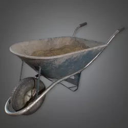 Wheelbarrel  - PBR Game Ready  Low-poly  3D model