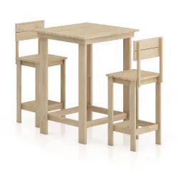 Wooden Table and Chairs 3D model