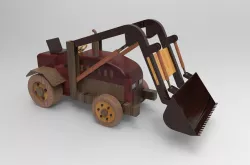 Wooden Wheel Loader Toy Free 3D model