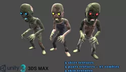 Zombies kit Free low-poly  3D model