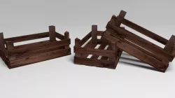 176 tris Lowpoly Wooden fruit case high resolution Free low-poly  3D model