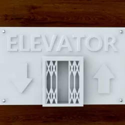 3d Printable Elevator sign STL OBJ 3D print model