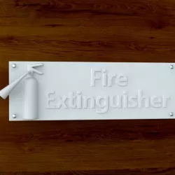 3d Printable Fire Extinquisher sign STL OBJ 3D print model