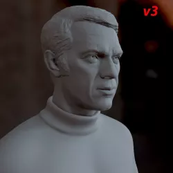 3d printable model Steve McQueen bust 3D print model