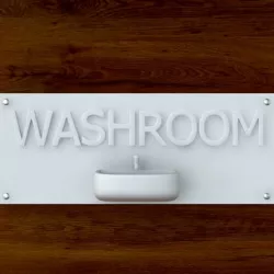 3d Printable Washroom sign STL OBJ 3D print model