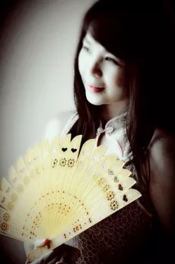 3D Printed Chinese Oriental Folding Fan in GOLD filament 3D print model