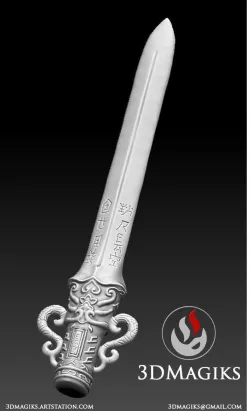3DMagiks - 3D Printable Sky Spear Mode from movie Hero by Jet Li 3D print model