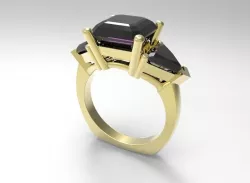  4 ct asscher ring 3D print model