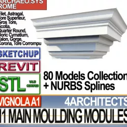 80 Architecture Moulding Modules Collection Revit STL Print 3D print model