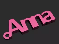 ANNA keychain printable 3D print model