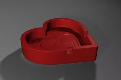 Ashtray heart 3D print model
