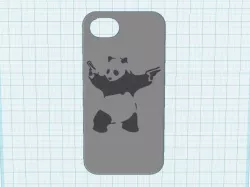 banksy panda with guns iphone 5 case 3D print model
