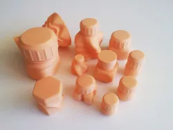 Bottles and Screw Caps 3D print model
