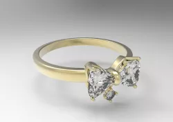 Bow tie ring with diamonds 3D print model