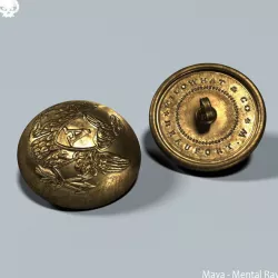 Civil War - Union Artillery Button V01 STL 3D print model