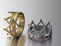 Crown Ring 3D print model