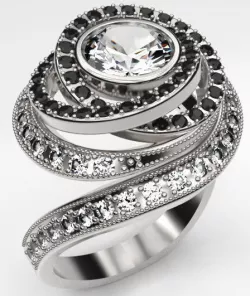 Designer Double Halo Ring  3D print model