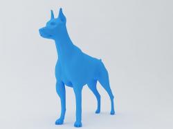 3D Doberman Dog Pinscher Three-dimensional Paper Model DIY