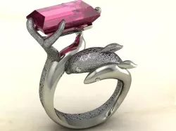dolphin  love ring 3D print model