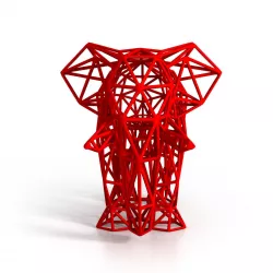 Elephant Wireframe 3D print model