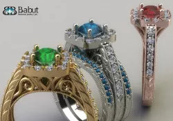 engagement ring  - 3 models 3D print model