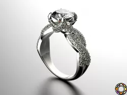 Engagement ring set 0078 3D print model