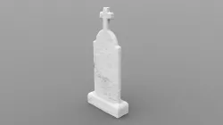 Flat Weathered Headstone 3D print model