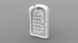 Flat Weathered Tombstone 3D print model