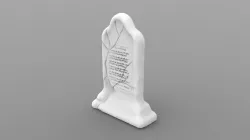 Flat Weathered Tombstone - Variation 3D print model