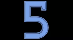 FONT-058 Number 5 Free low-poly  3D model