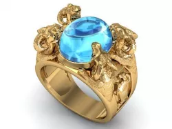 Four goat ring  3D print model