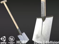 Game-ready Clean Shovel - Unity - HDRP - UE4 Free low-poly  3D model