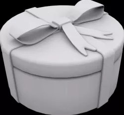 Gift box round 3D print model