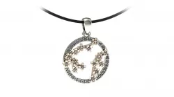 gold pendant with diamonds in the flowers 3D print model
