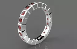 Gold ring with a diamonds 3D print model