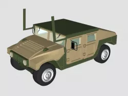 Hammer Green Car model Free 3D model
