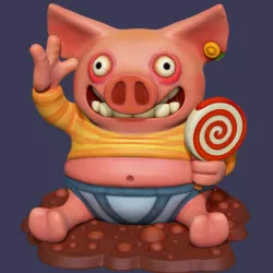 Happy as a Pig Print Ready 3D print model