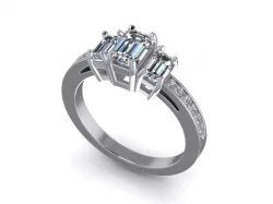 Jewelry Emerald Solitaire Ring 3D print model