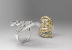 Loop Ring with small gems 3D print model