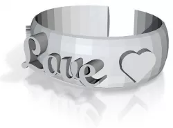Love Cuff Bracelet 3D print model