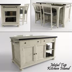 Metal Top Kitchen Island 3D print model