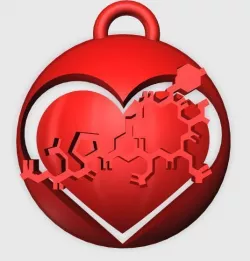 Oxytocin Heart Pendant 2 3D print model