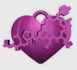 Oxytocin Heart Pendant 3D print model