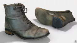 Photoscanned Female Ankle Boots Free low-poly  3D model