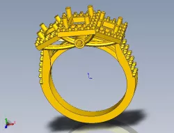 princess cut ring three stone 3D print model